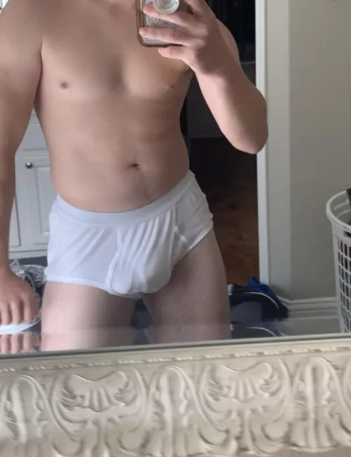 My soft cock bulging out ready to fuck