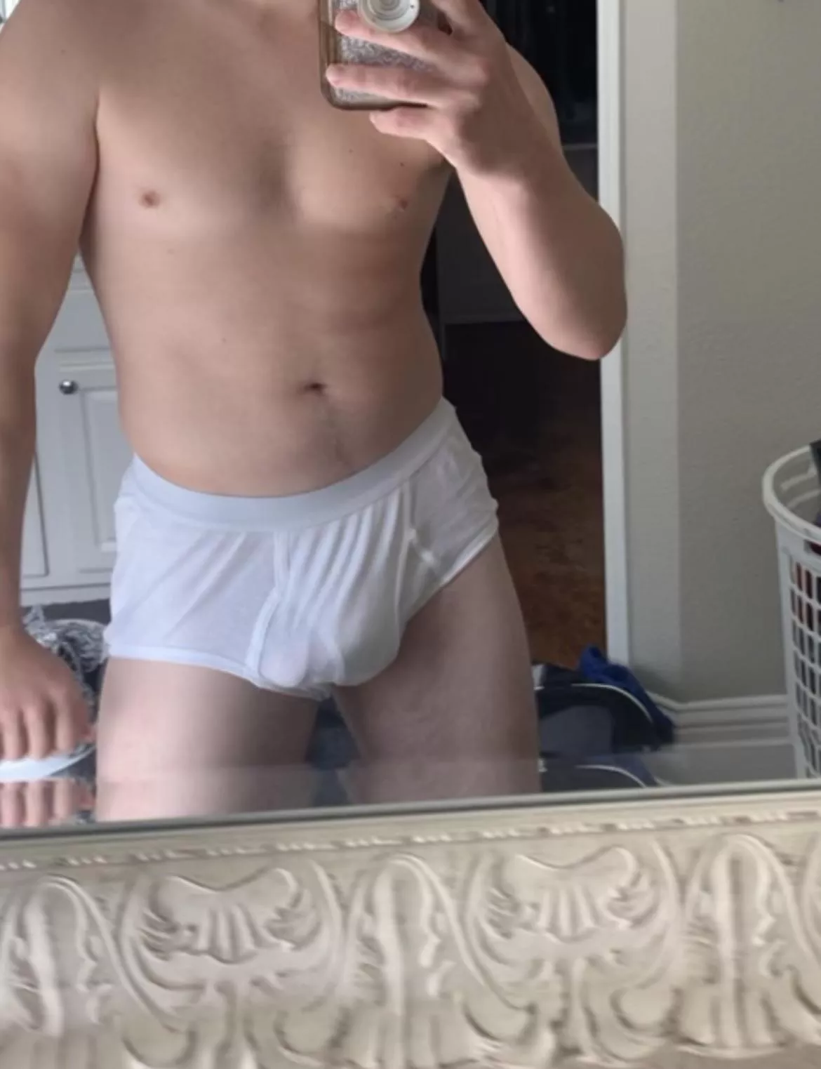 My soft cock bulging out ready to fuck