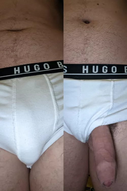 My softie look better in a bulge or free to hang?
