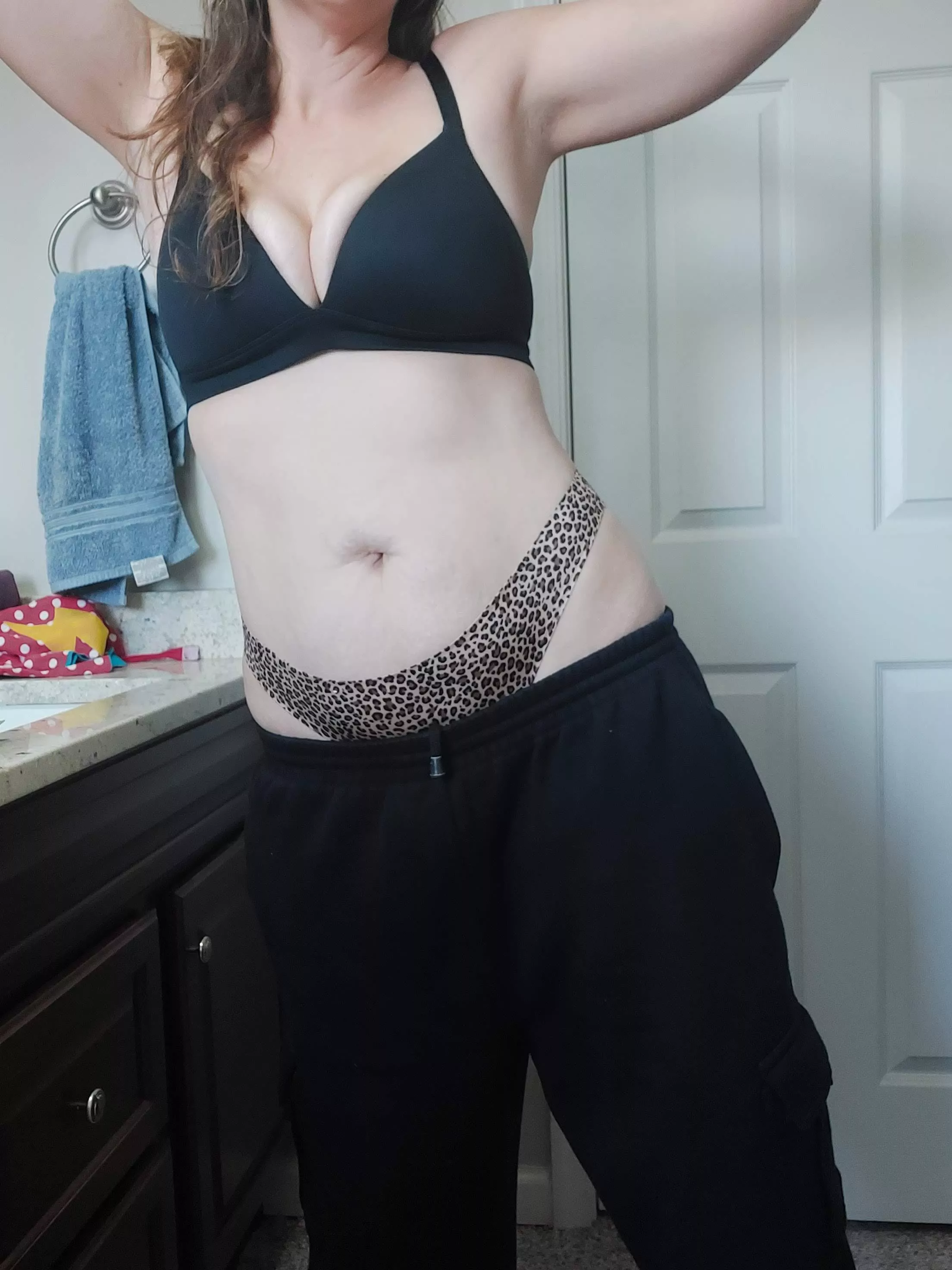 My sweatpants are riding low, so I can't really wear them outside... but I suppose I'll keep them. I mean, it's a pretty sexy look right?