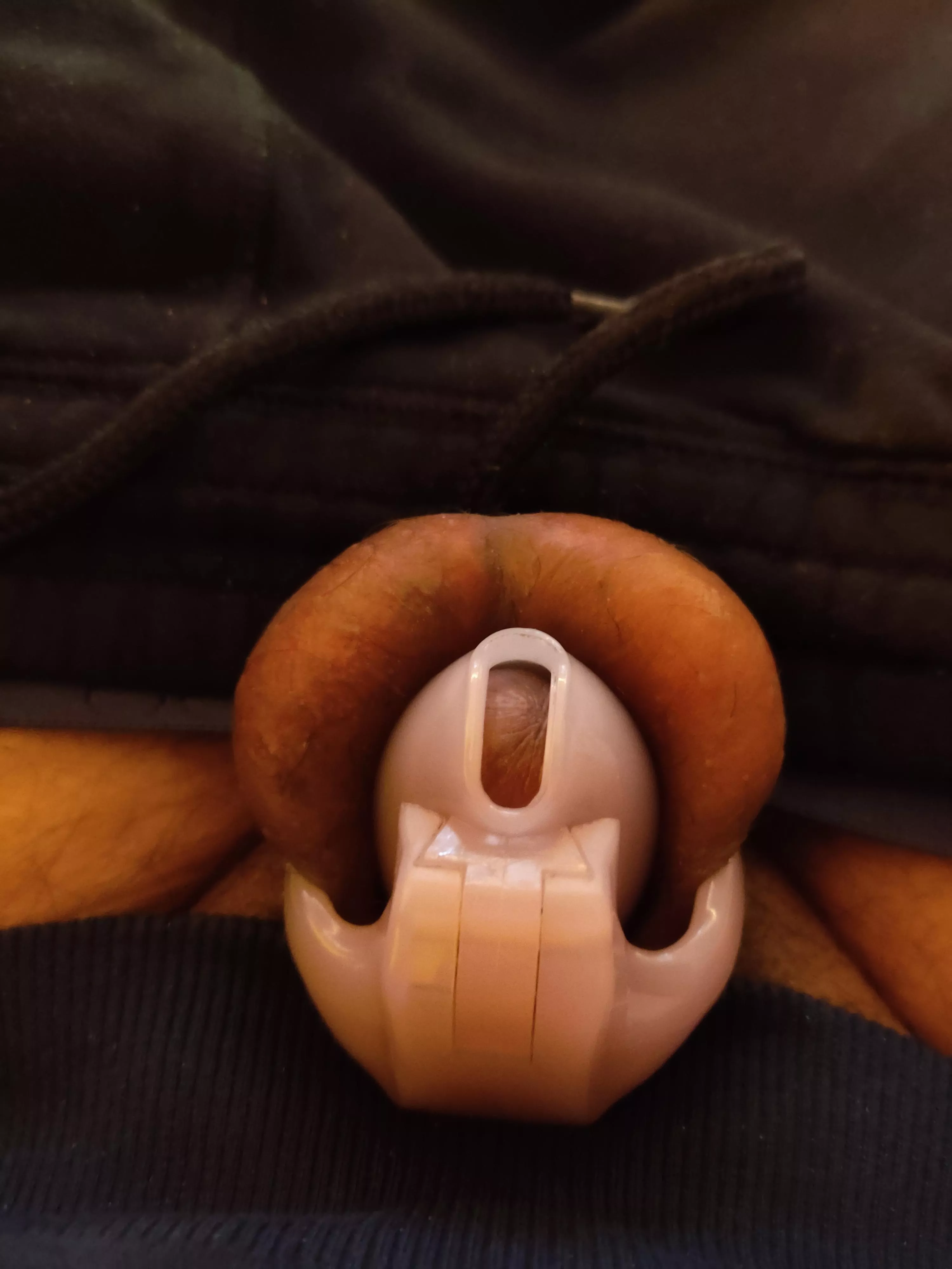 My tiny clit fitted in my new nano Chastity cage