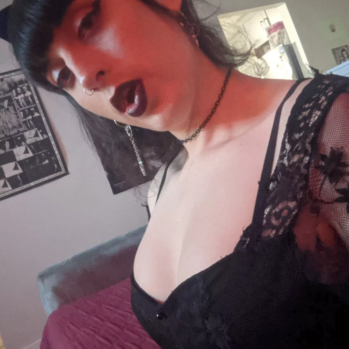 My trans girl titties have been growing so much🖤⛓️💋👄