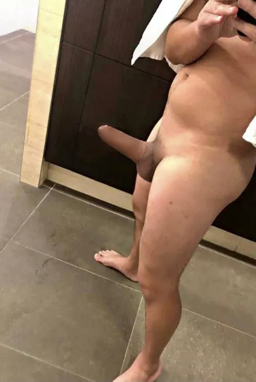 My uncut cock showing off in a locker room