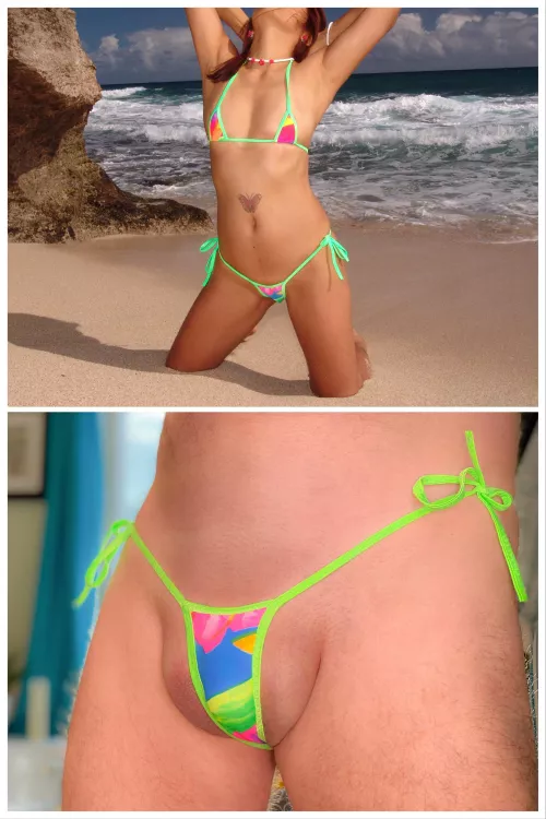 My wife and modeling one of her bikinis. Well…