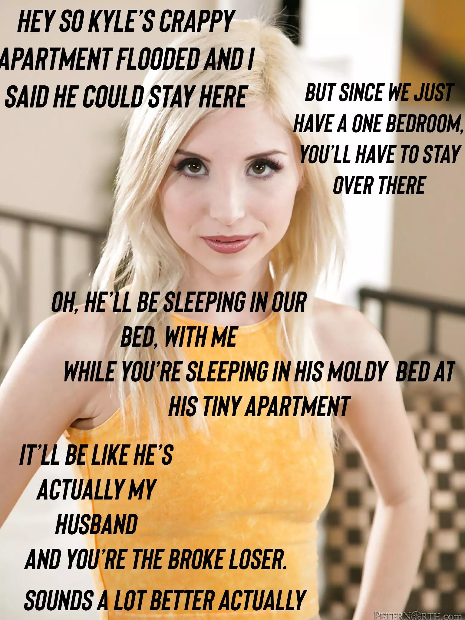 My wife made me swap with her boyfriend, hope it doesn’t last too long…