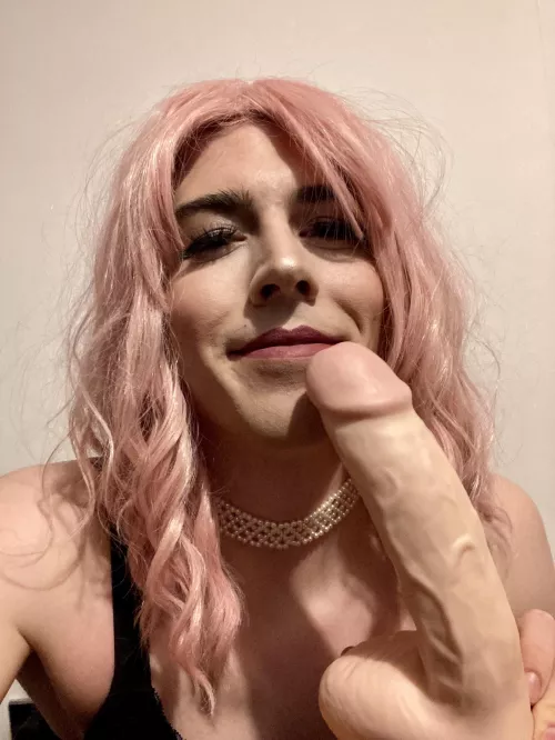 My wife said iโm too pretty to be straight. So she locked me in chastity & made me practice sucking dick. I used to resist, but you can see it in my face now ๐