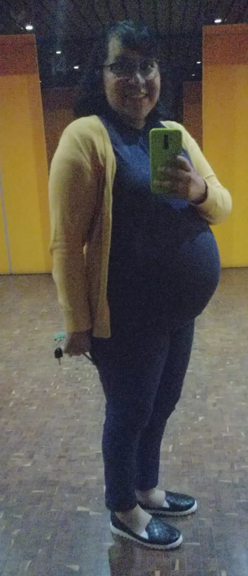 My wife was really happy with her belly, and more because she knows is a stranger's baby