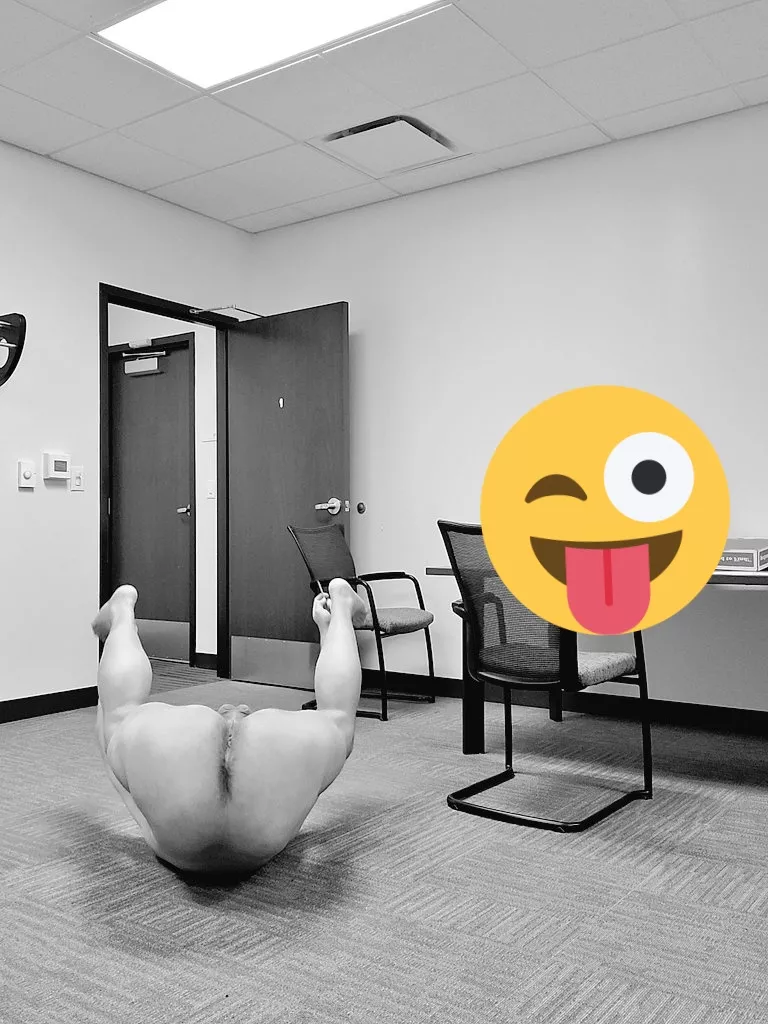 Naked at work just having fun!