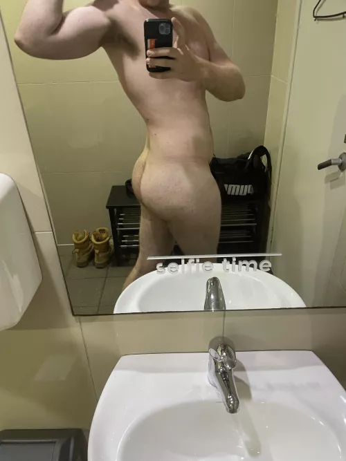 Naked in the gym bathroom 🤫
