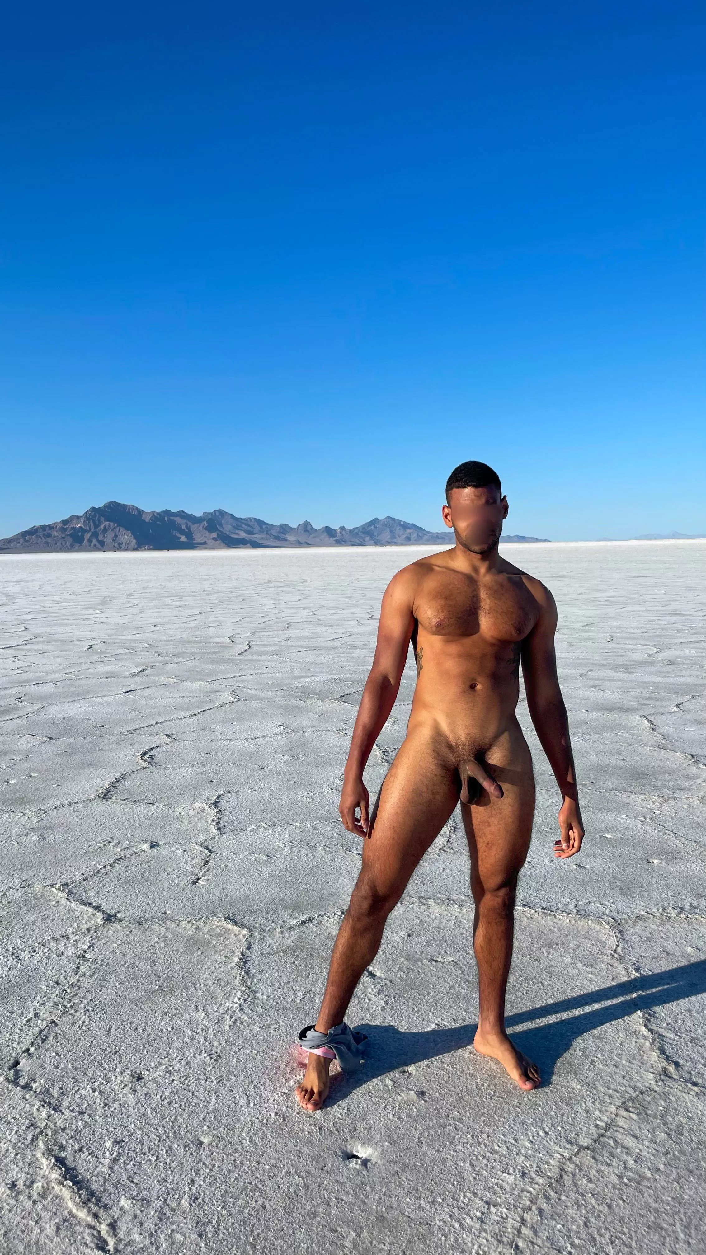 Naked in the Utah Salt Flats
