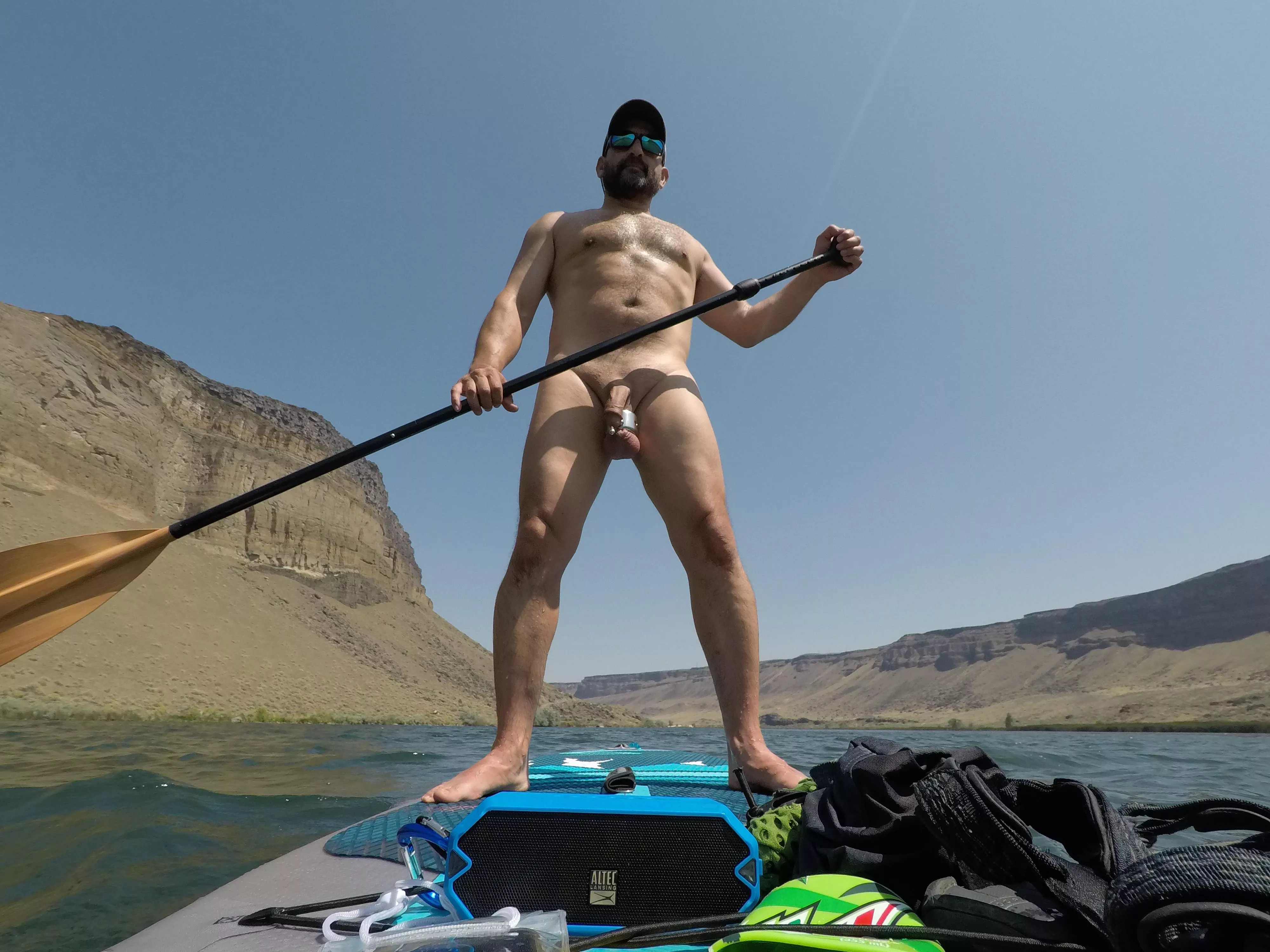 Naked paddle boarding rules!