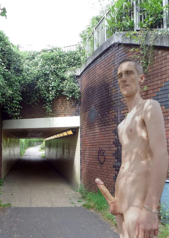 Naked with a boner public path