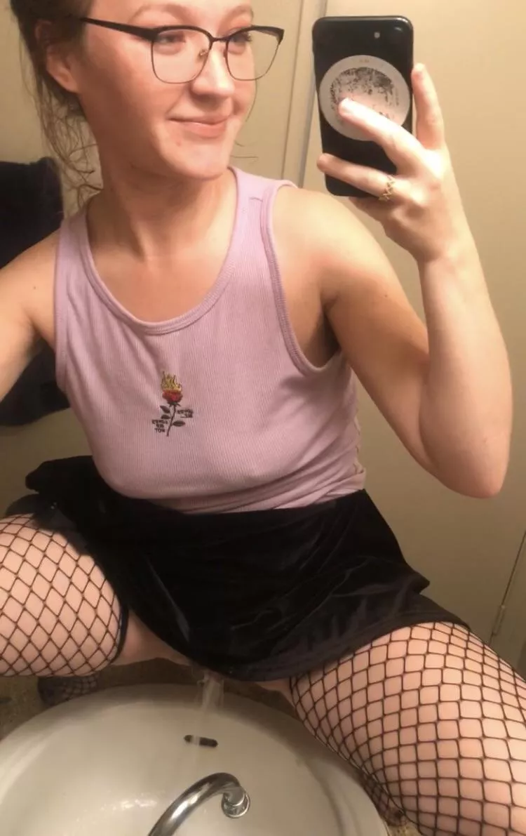 Naughty girls go anywhere but the toilet (;