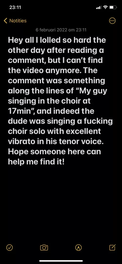 Need help finding a comment pweeease