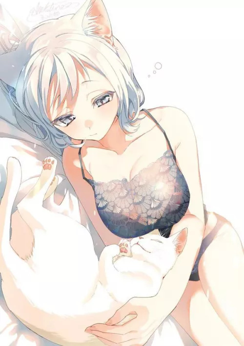 Neko with a neko [Original]