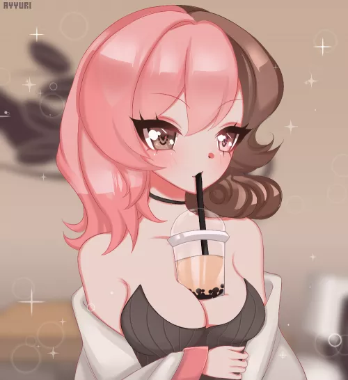 Neo doing the bubble tea challenge (ayyuritwich) [rwby]