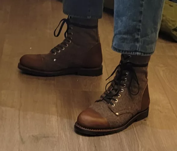 New Burel & Leather Boots from Etsy... Most. Comfortable. Boots. Ever.