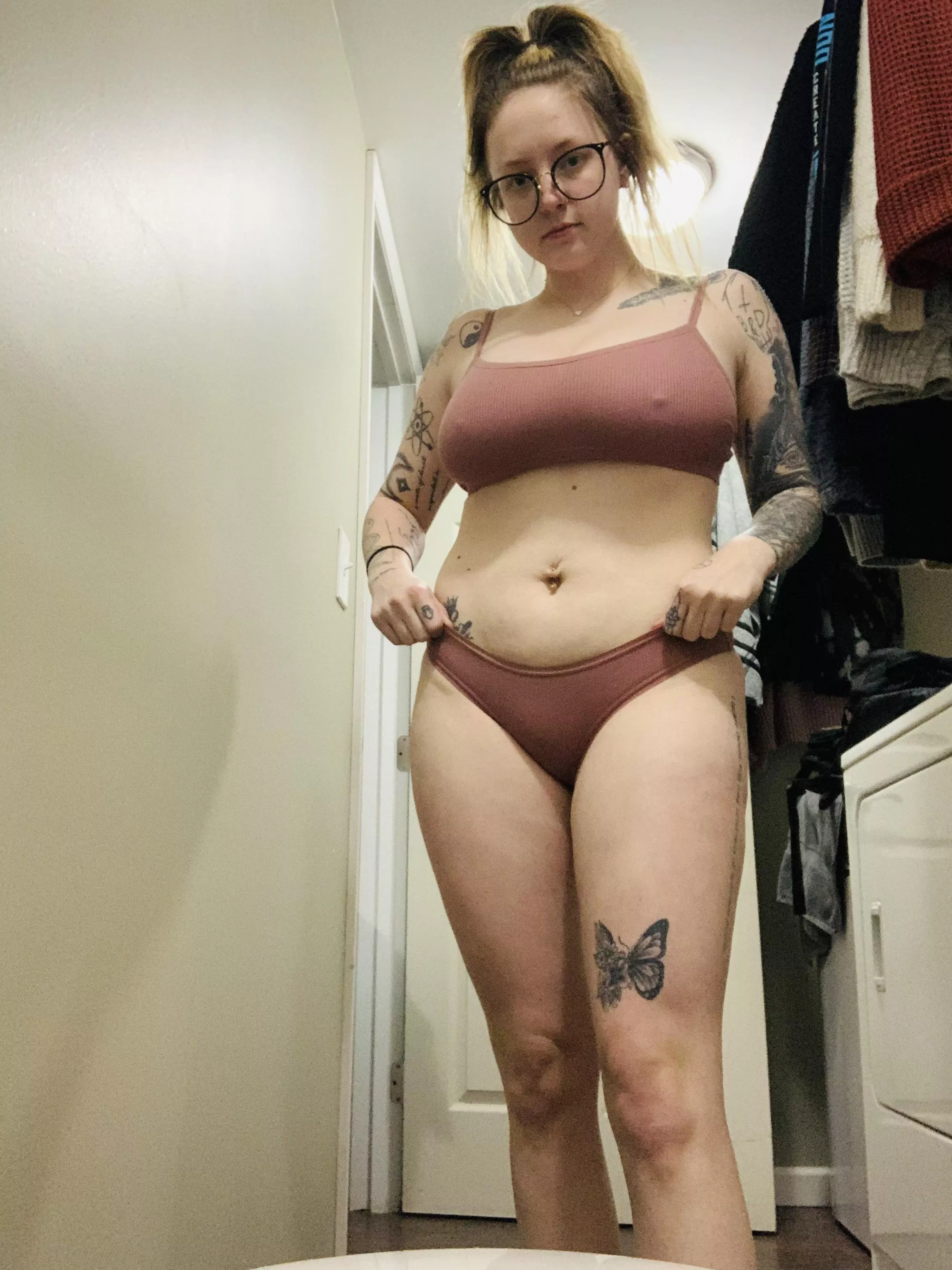 New outfit, but I have a feeling it’s gonna cum right back off