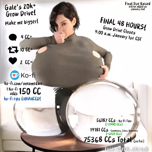 New post for the growth drive! Just 48 hours left to blow this girl up even more! It's a new Twitter post so even if you interacted with the last one, this one counts for even more! (@unnamedart1)