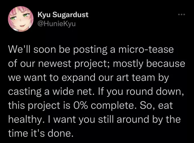 New project in the works! Considering dev is looking for artists, I’m guessing this isn’t HP2 DLC