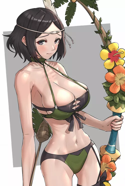 Noire pushing her swimsuit to its liimts! (Gonzarez1938)