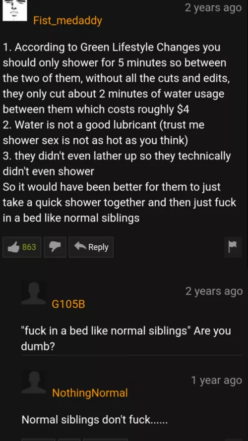 Normal siblings don't fuck