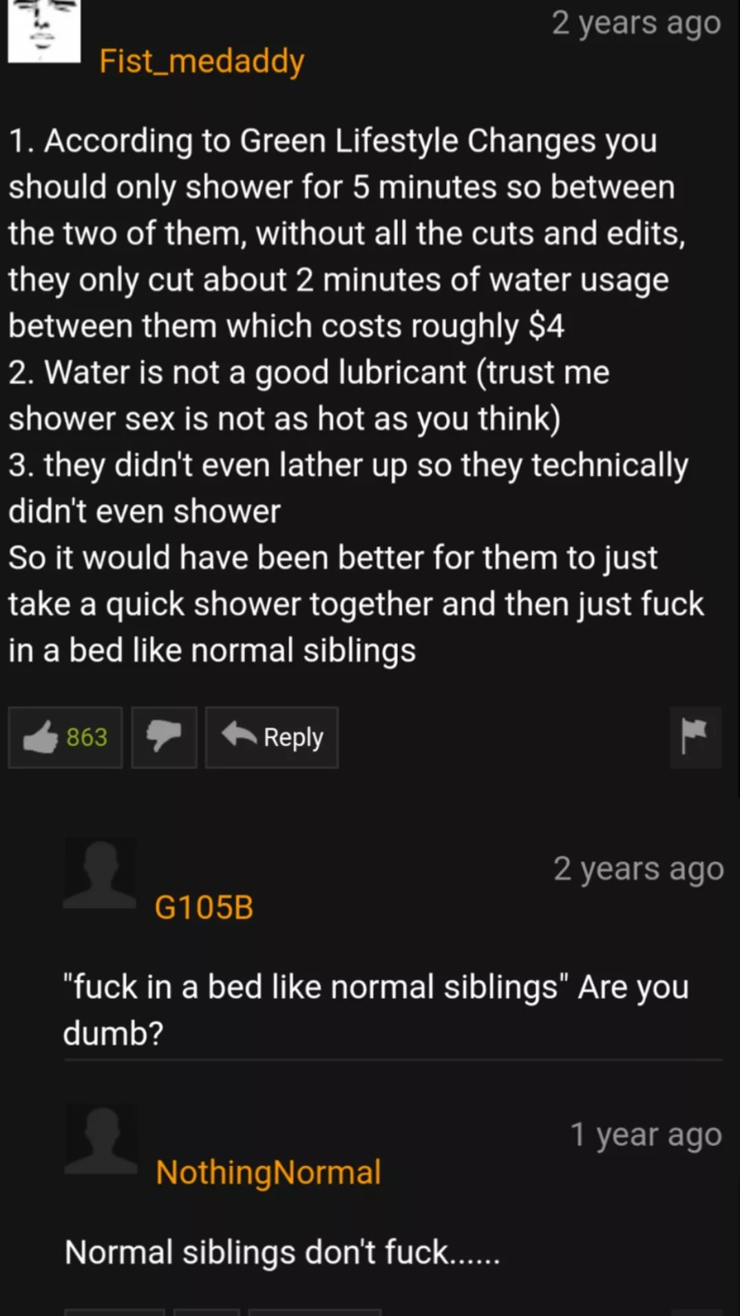 Normal siblings don't fuck