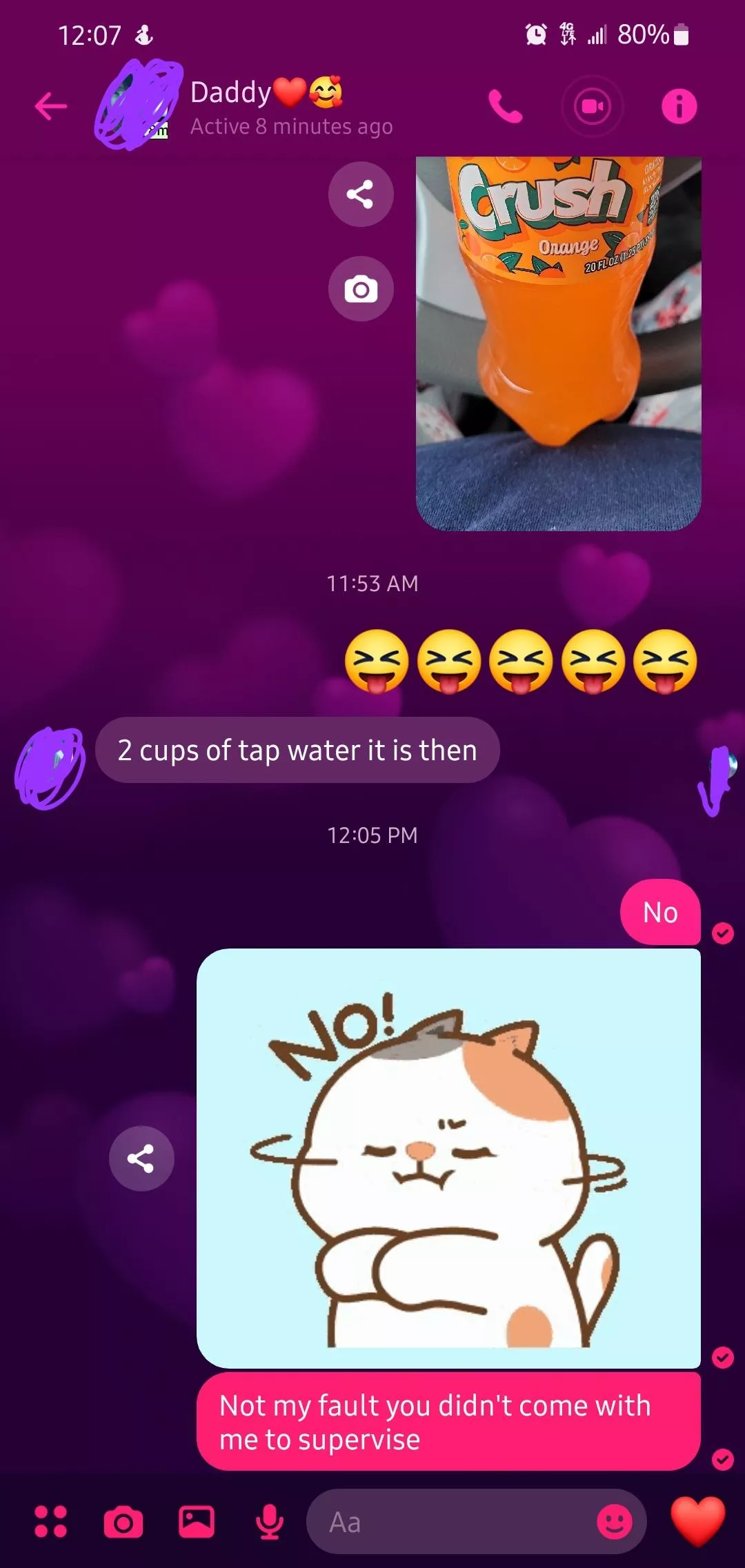 Not my fault! Orange soda is waaaaaay better than water!