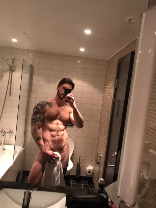Not quite naked and canโt see the leg tatts butโฆ..enjoy ;P