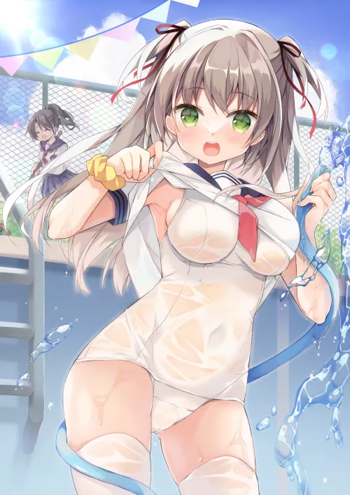 Not Worried About Getting Wet Because They're Wearing A Swimsuit (Purinpurin) [Original]