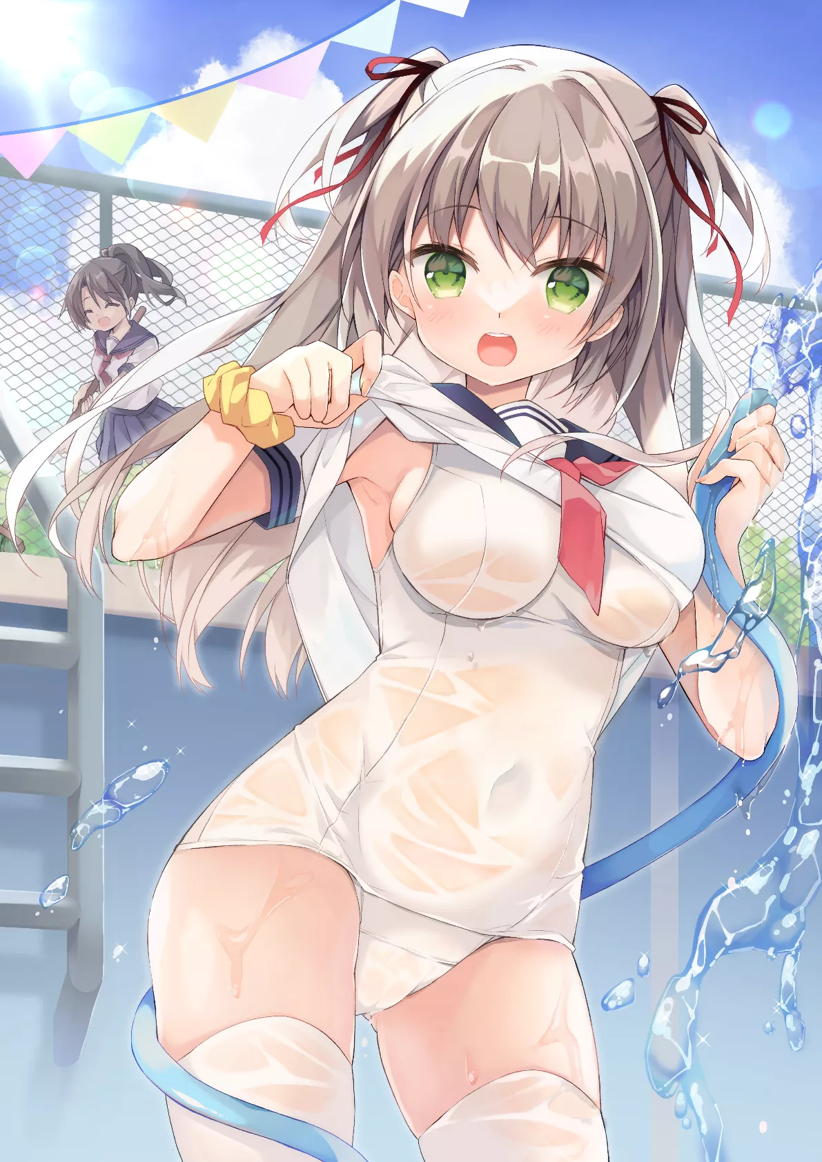 Not Worried About Getting Wet Because They're Wearing A Swimsuit (Purinpurin) [Original]