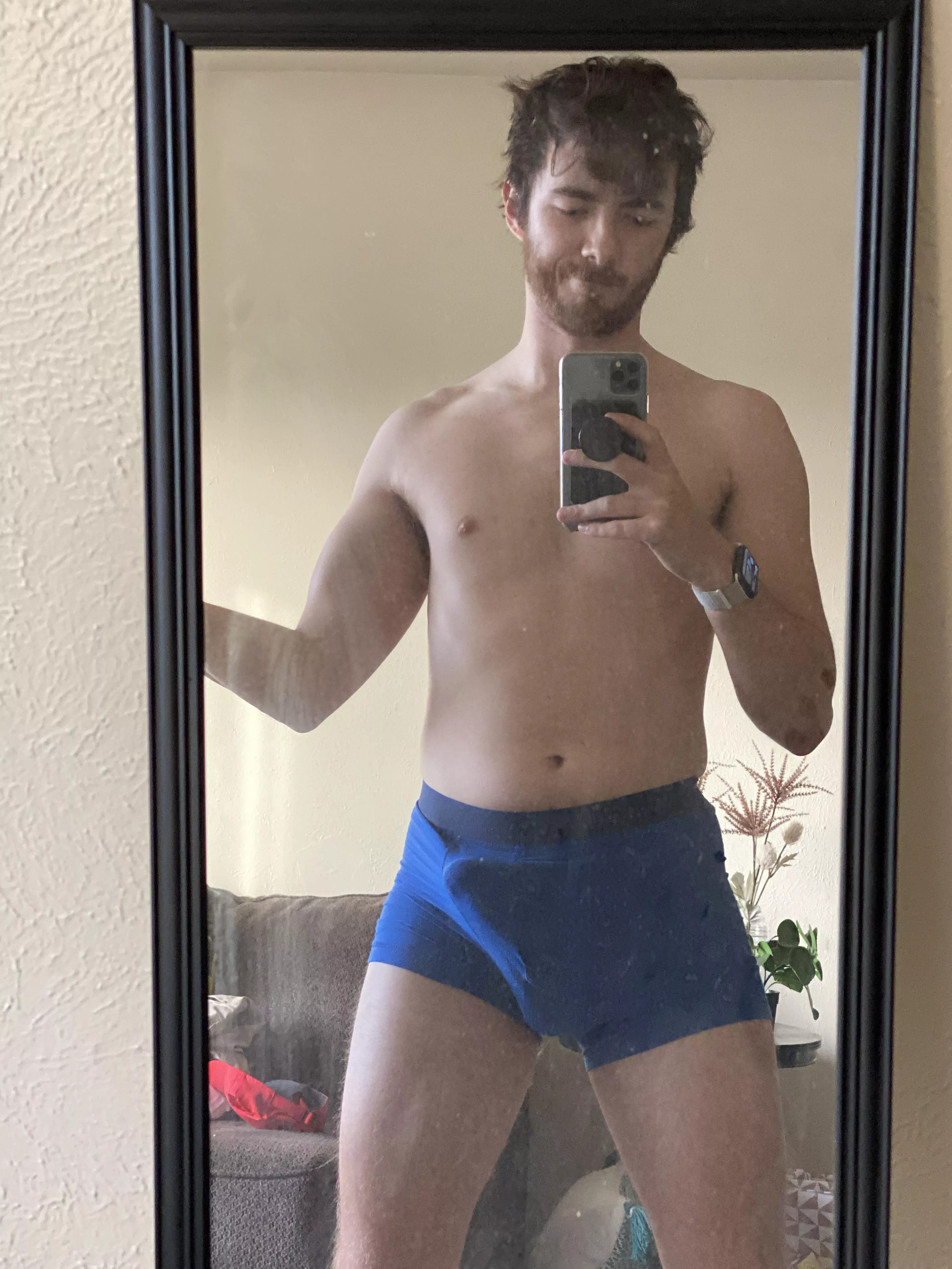 nothing like being in your underwear after a hard day of work