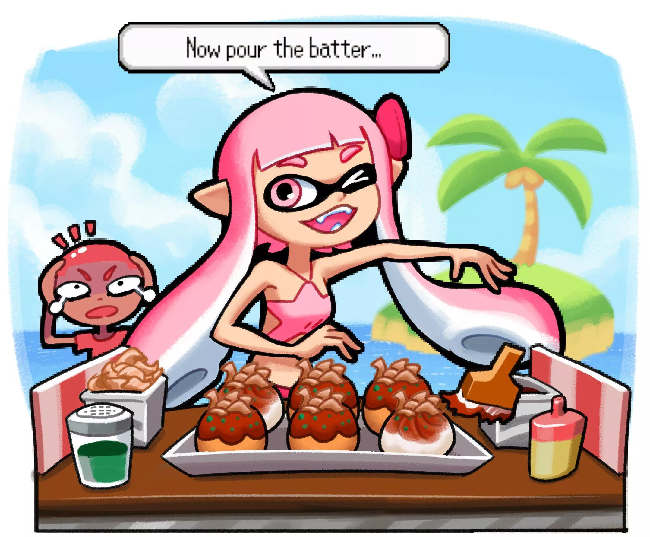 Now pour the batter…