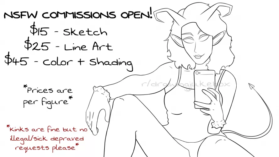 NSFW Commissions are open! If anyones looking for some fantasy/regular nsfw art feel free to dm!