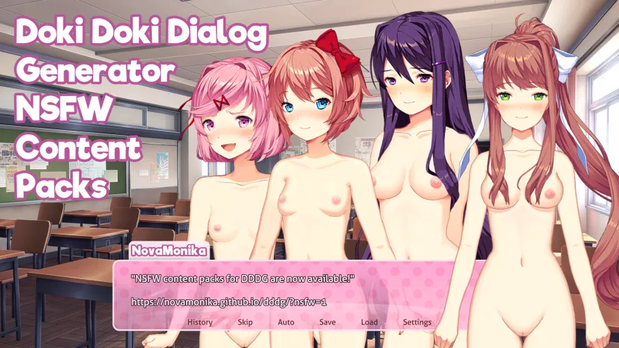 NSFW Content Packs for Doki Doki Dialog Generator (Monika, Natsuki, Sayori, Yuri) [NovaMonika, EroEiyuu, Lunatic_Rabbit]