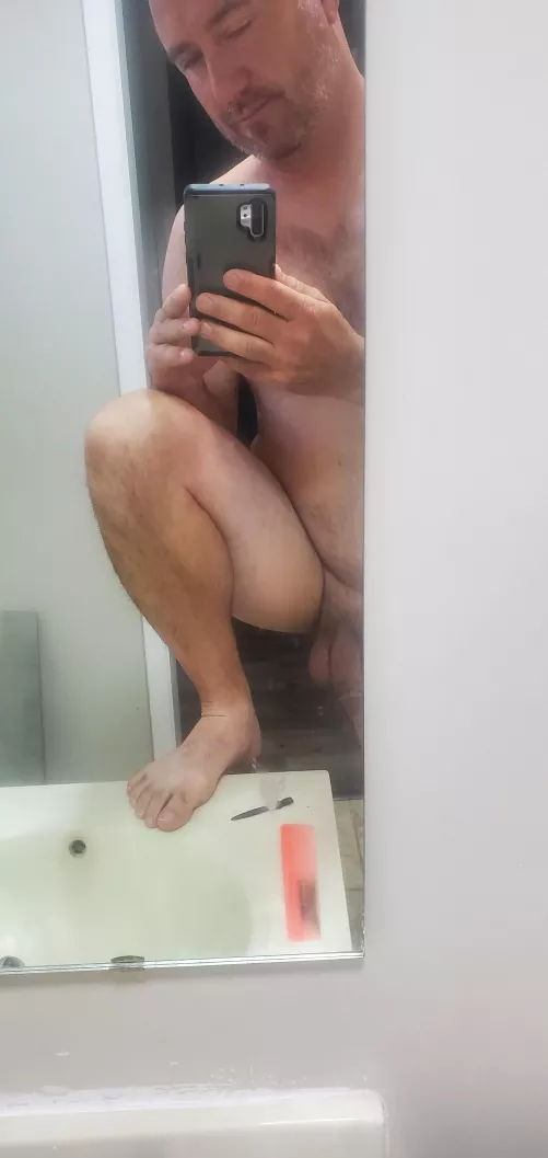 (NSFW) Mornings are the best. Was hanging particularly low this morning.