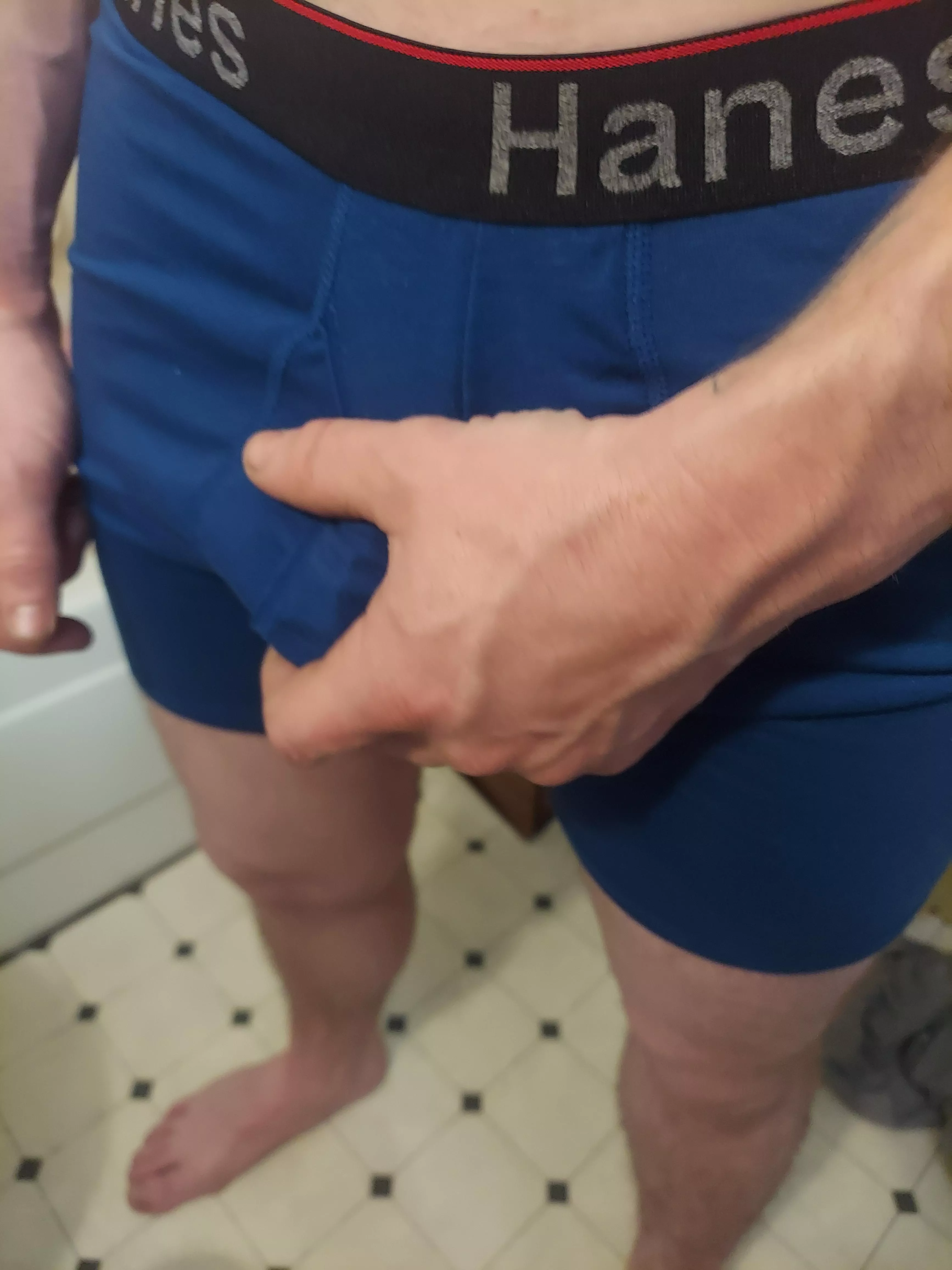 NSFW....look how huge his cock is and how sexy it is when he's holding it.