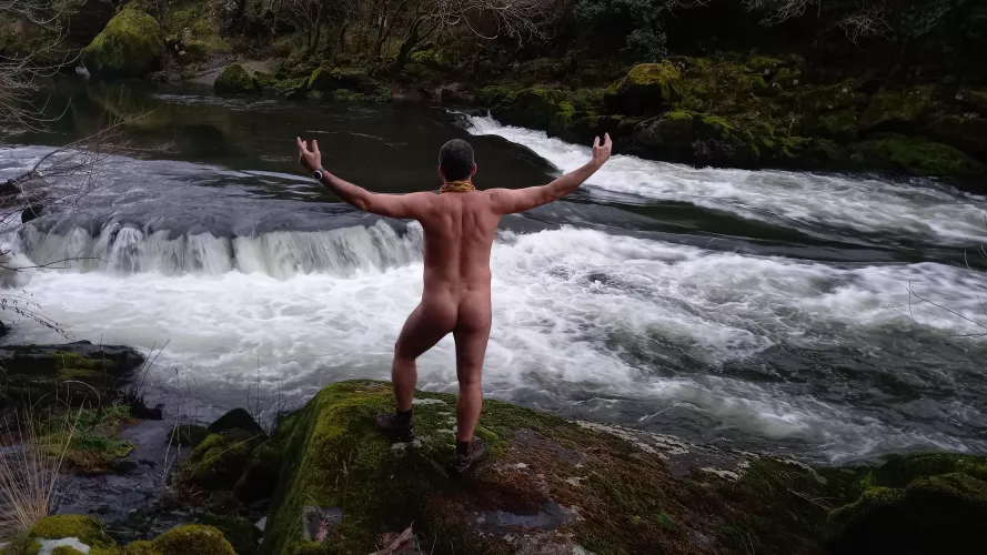 Nude freedom. Winter nudism