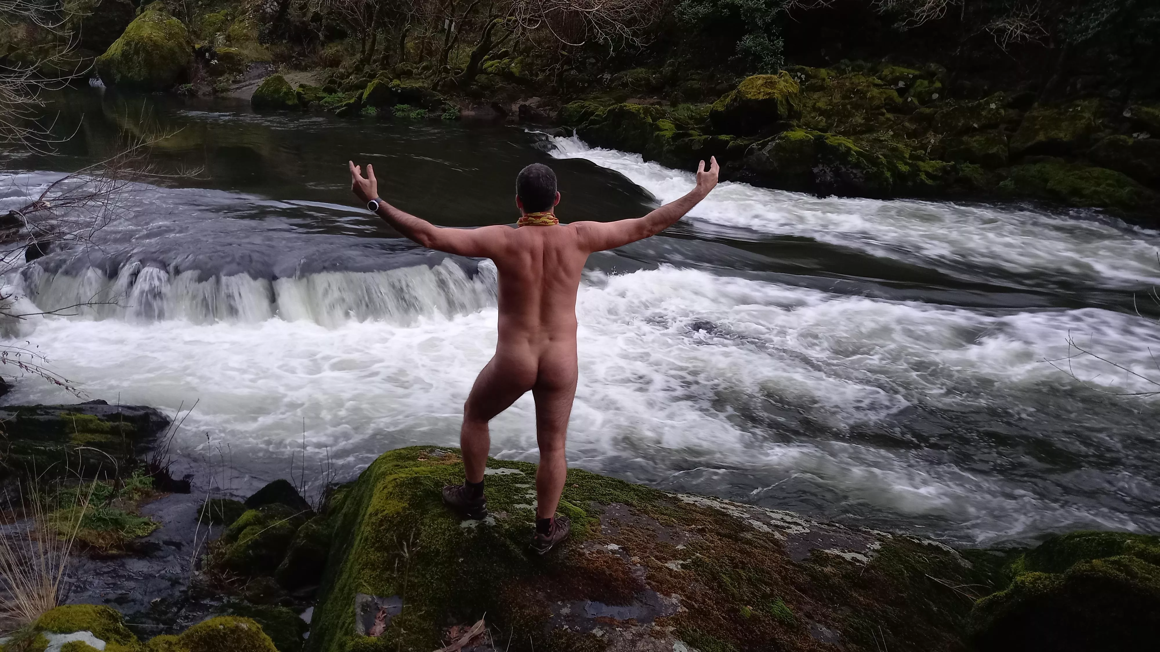 Nude freedom. Winter nudism