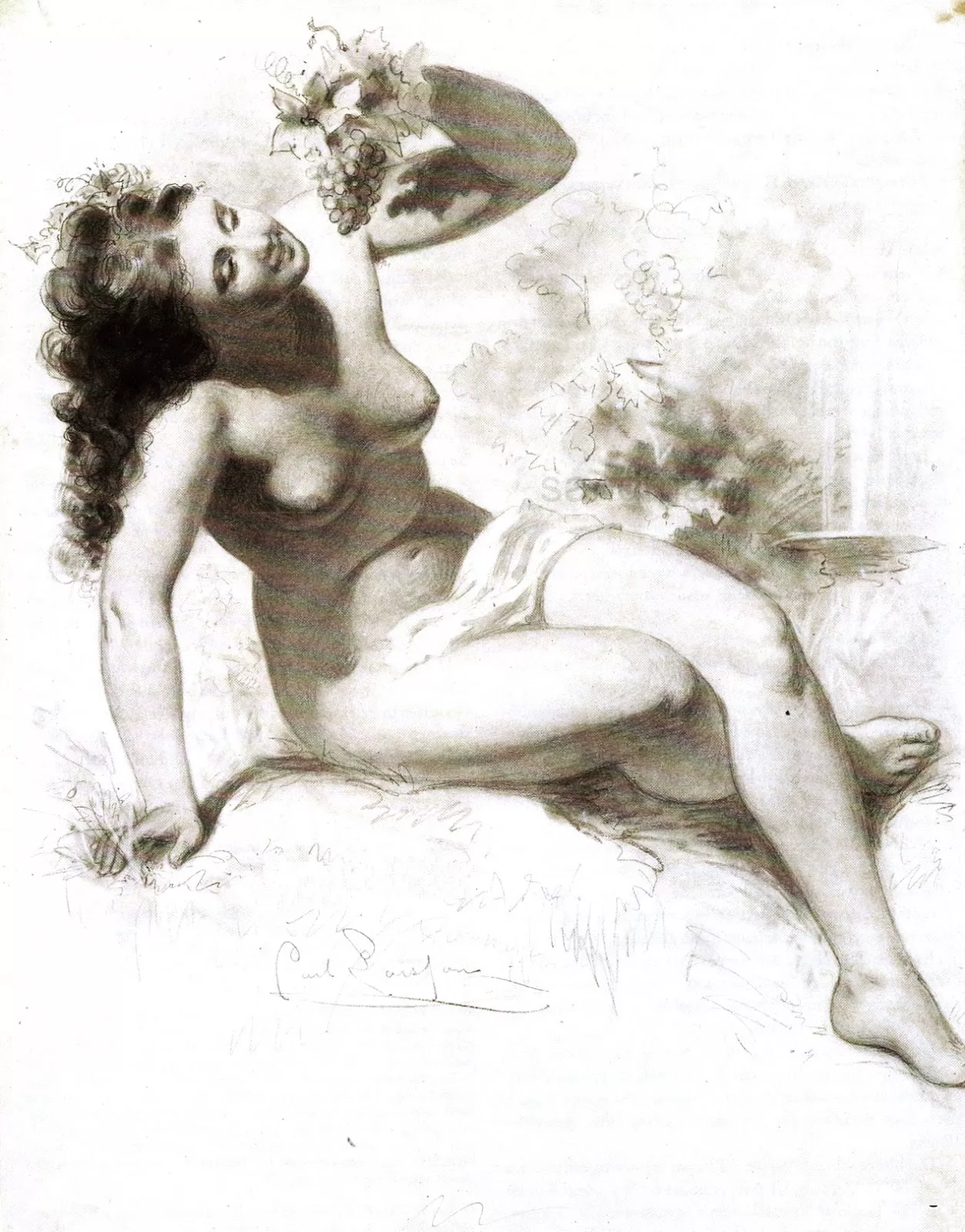 Nude with Grapes