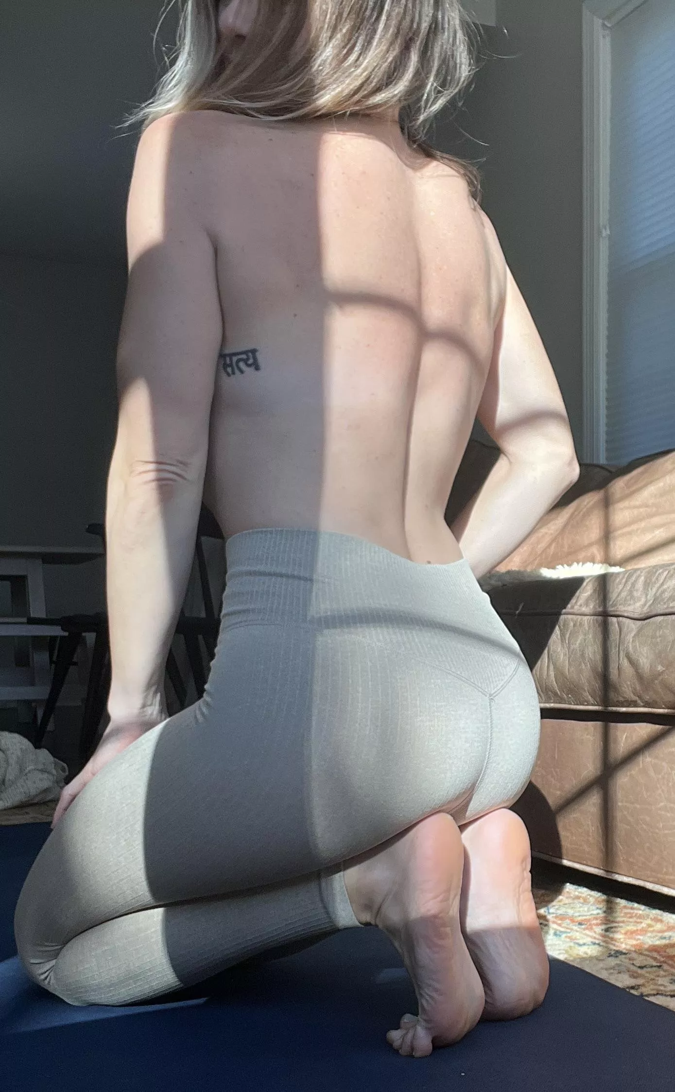 Nude yoga on my 🔥private site today!