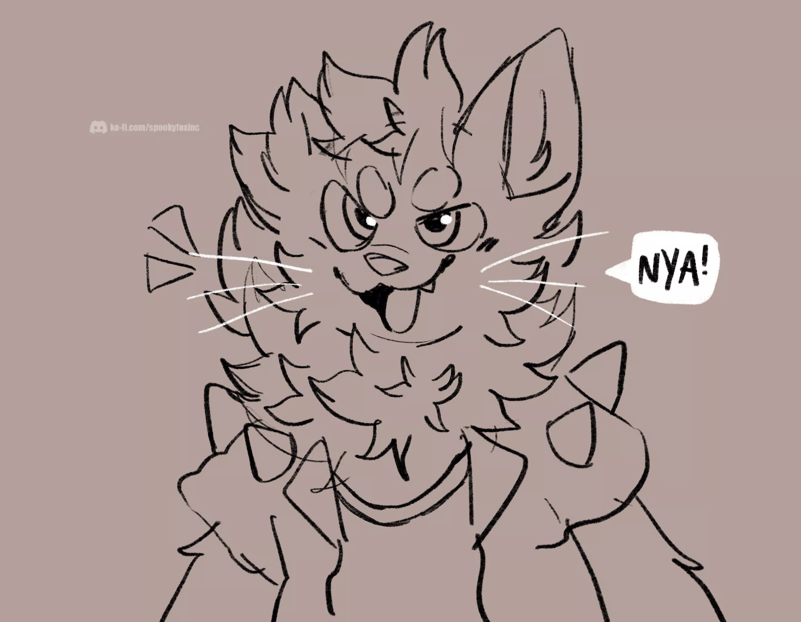 nyaaa >:3 <art by me @spookyfoxinc on twitter>