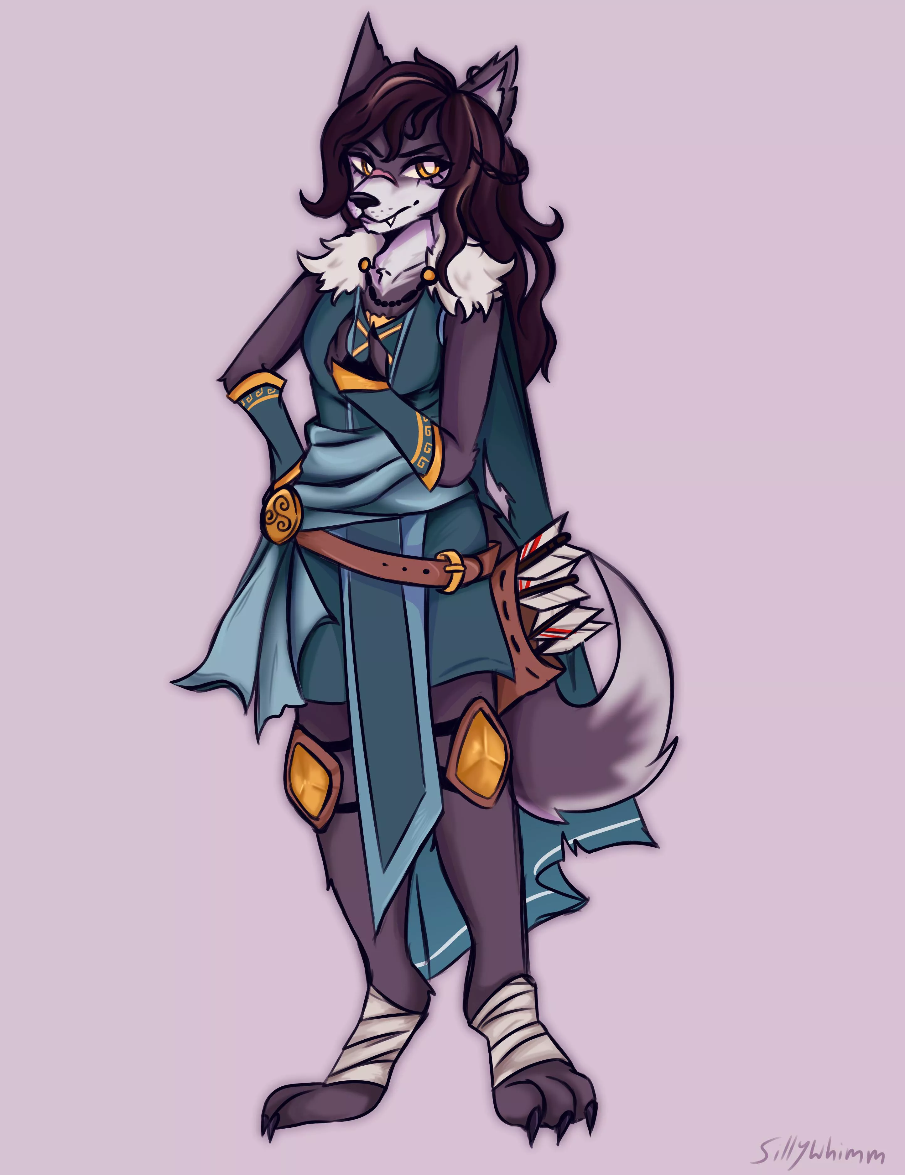 [OC] Archery Wolf (@sillywhimm on Twitter!)
