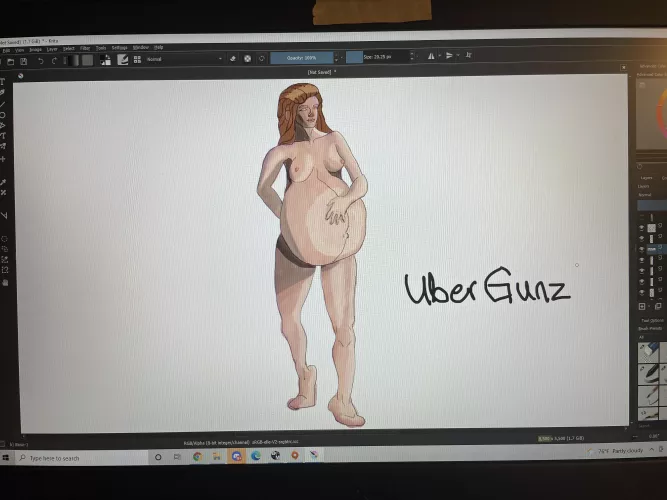 (OC is me) Made a roughly colored vore drawing. Any thoughts or critiques?