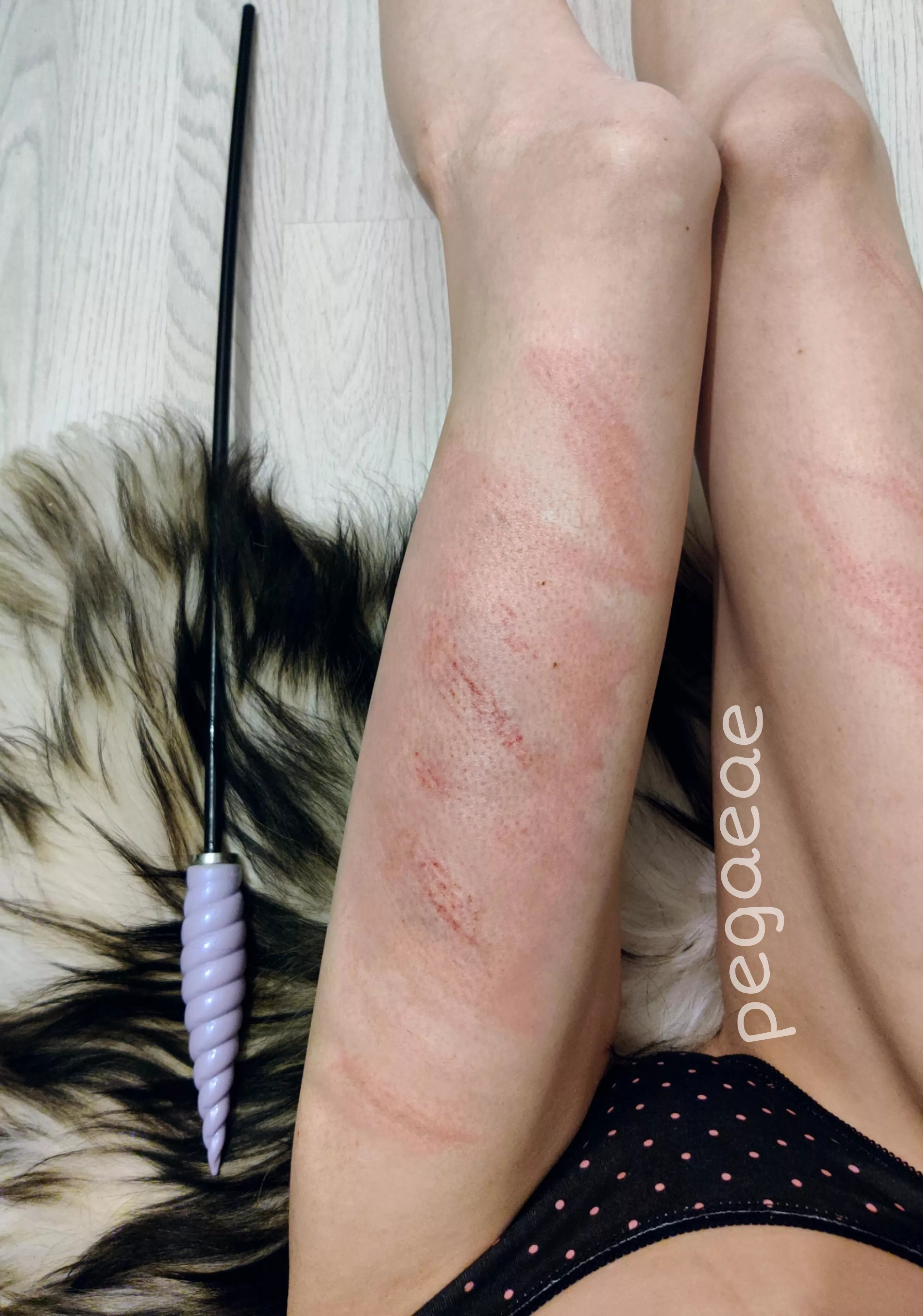 (OC) pretty canes leave the prettiest marks! 🦄 self-impact is fun 😚 [F]