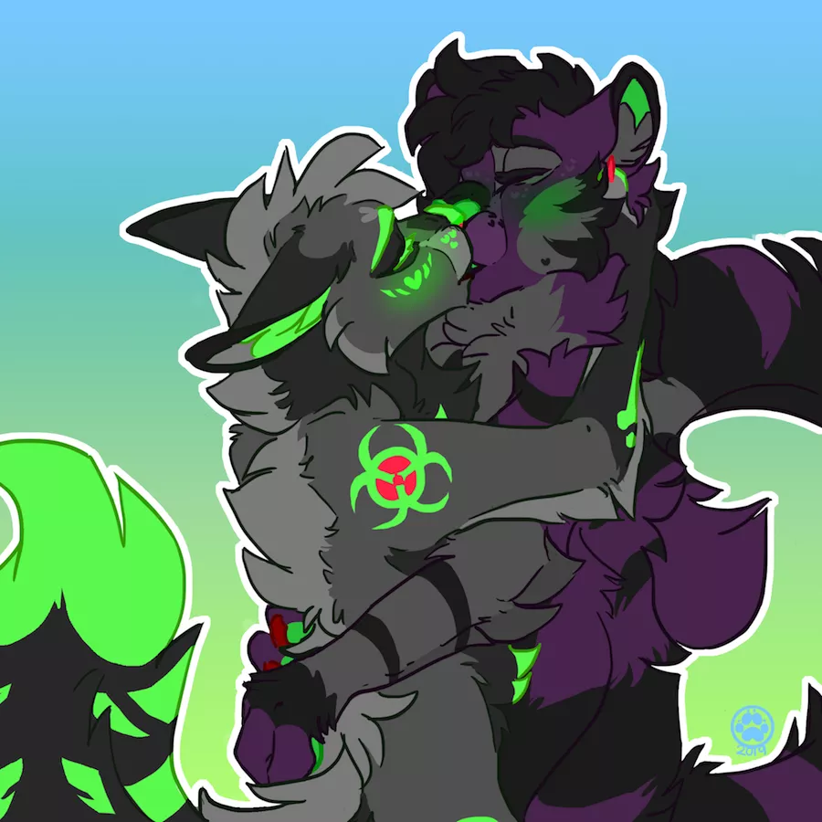 [ oc / purrsonal ] sweet kiss (me and my partner) ♡ [ commissions open! ]