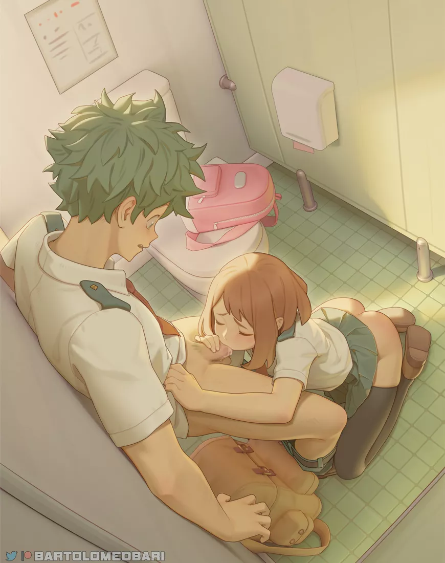Ochaco showing Deku what she's been learning (Artist - Bartolomeobari)