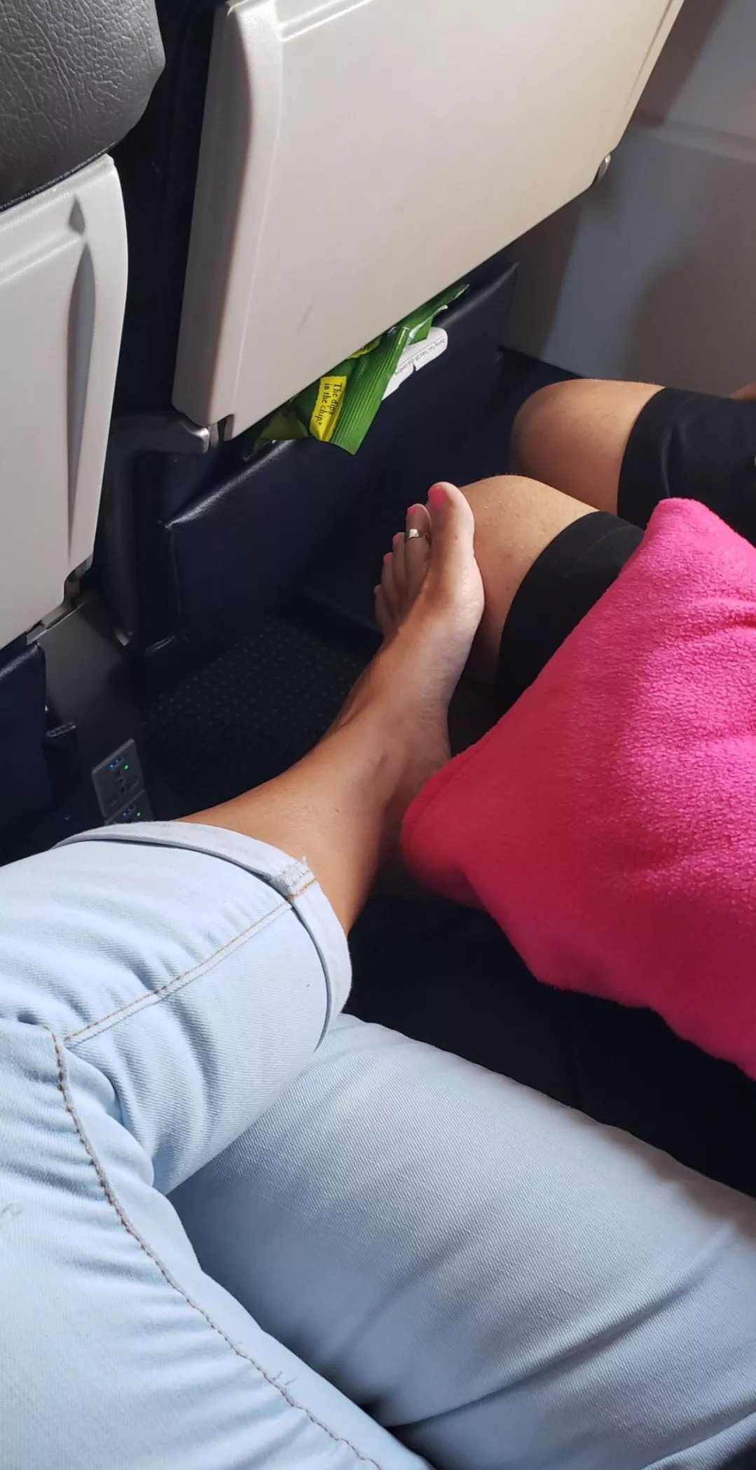 Of course I had to touch his leg with my foot. I'm such a tease!!! What do you think happend?