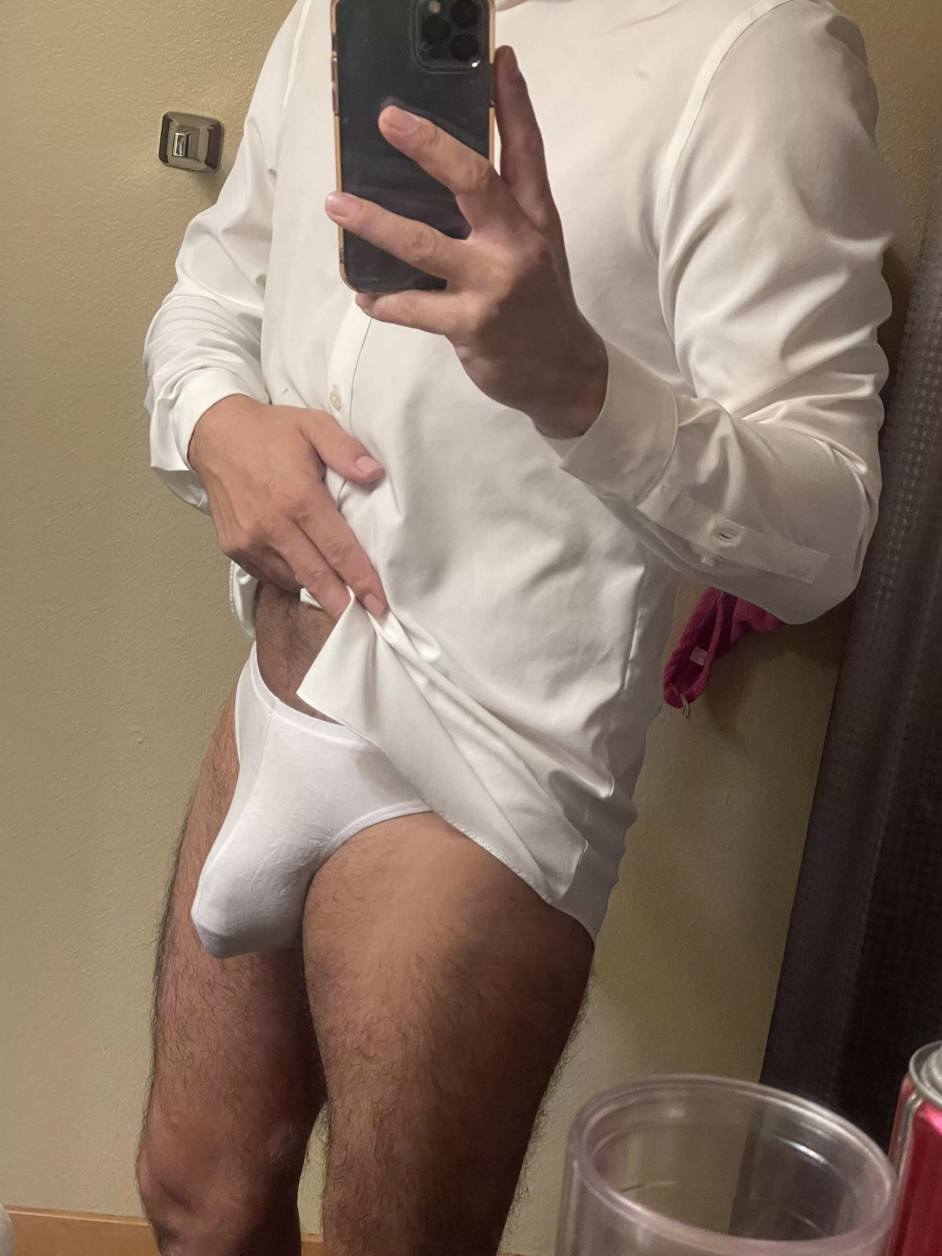 Off to work with these sexy undies