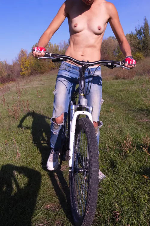 On my bike